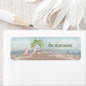 水魅力的色ビーチシースケープ差出人住所 ラベル (インサイチュ)