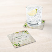 水魅力的色ピンクローズキンセアニラ スクエアペーパーコースター (インサイチュ)