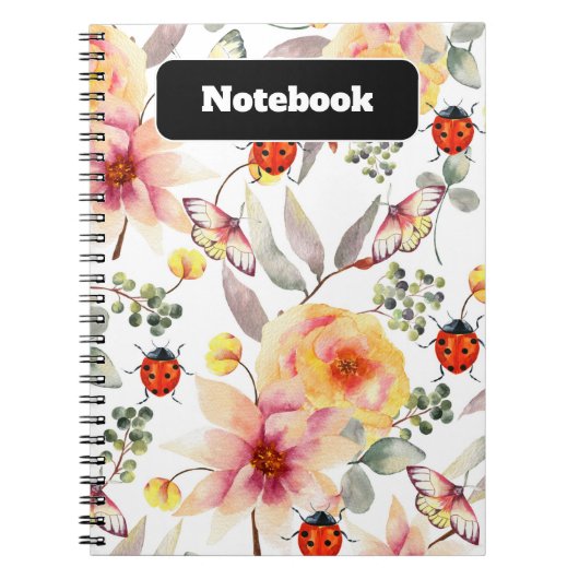 水魅力的色フローラとラディバグ手帳 ノートブック (正面)
