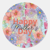水魅力的色フローラ植物母の日 ラウンドシール (正面)
