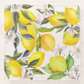 水魅力的色レモンコースター ガラスコースター (正面)