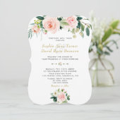 水魅力的色赤面クリーム結婚花 招待状 (スタンド正面)