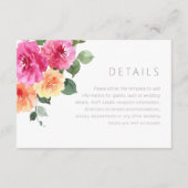 水鮮やかカラフル色フローラ結婚詳細 エンクロージャーカード (正面)
