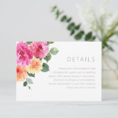水鮮やかカラフル色フローラ結婚詳細 エンクロージャーカード (スタンド正面)