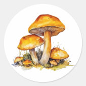 水鮮やか色きのこシール ラウンドシール (正面)