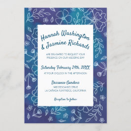 水鮮やか色とフローラ招待状 招待状