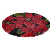 水鮮やか色のポインセチア カッティングボード (角)