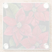 水鮮やか色のポインセチア ガラスコースター (裏面)