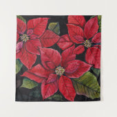 水鮮やか色のポインセチア タペストリー (正面(横))