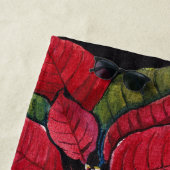 水鮮やか色のポインセチア ビーチタオル (インサイチュ)