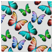 水鮮やか色の蝶パターン ファブリック (クローズアップ)