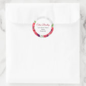 水鮮やか色の赤いポピーのアドレ素朴ス ラウンドシール (バッグ)