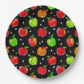 水鮮やか色りんご模様 ペーパープレート (正面)