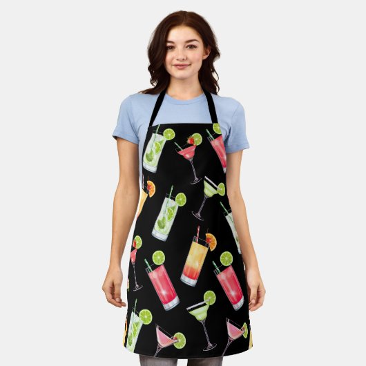 水鮮やか色カクテル エプロン (着用した状態)