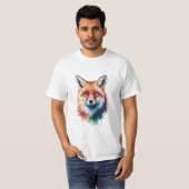水鮮やか色キツネTシャツ Tシャツ (正面フル)