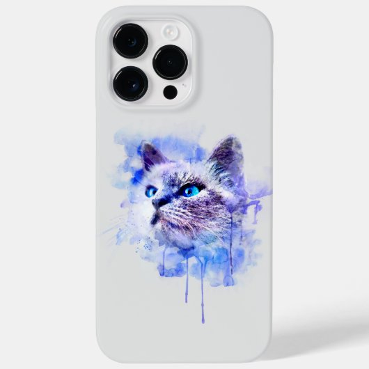 水鮮やか色キャット顔Tシャツ Case-Mate iPhoneケース (裏面)