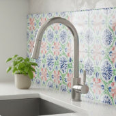 水鮮やか色コーラルブルーグリーンパターン タイル