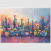 水鮮やか色サボテンと花の切り離し 薄葉紙 (正面)