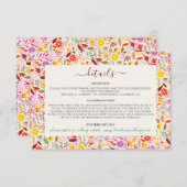 水鮮やか色サマーチューリップ結婚花 エンクロージャーカード (正面/裏面)