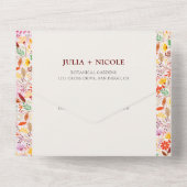 水鮮やか色サマーチューリップ結婚花 オールインワン招待状 (裏面)