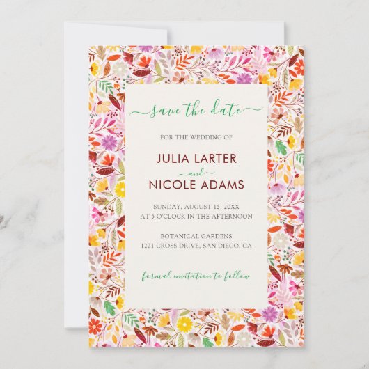 水鮮やか色サマーチューリップ結婚花 セーブザデート (正面)