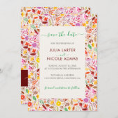 水鮮やか色サマーチューリップ結婚花 セーブザデート (正面/裏面)