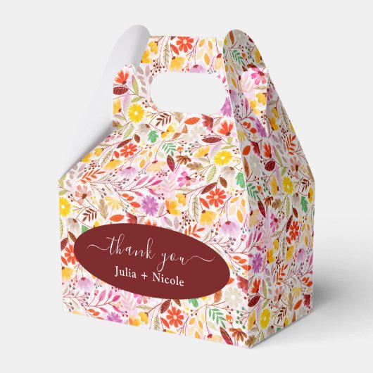 水鮮やか色サマーチューリップ結婚花 フェイバーボックス (正面サイド)