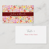 水鮮やか色サマーチューリップ結婚花 プレイスカード (正面/裏面)