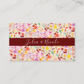 水鮮やか色サマーチューリップ結婚花 プレイスカード (正面)