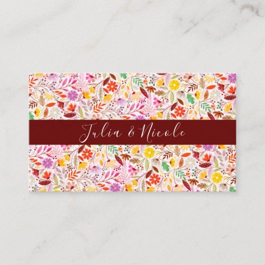 水鮮やか色サマーチューリップ結婚花 プレイスカード (正面)