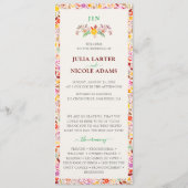 水鮮やか色サマーチューリップ結婚花 プログラム (正面)