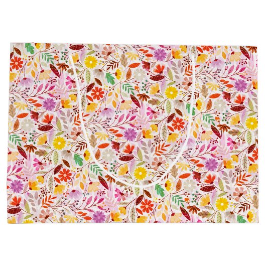 水鮮やか色サマーチューリップ結婚花 ラージペーパーバッグ (裏面)