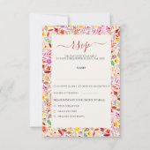 水鮮やか色サマーチューリップ結婚花 出欠カード (正面)