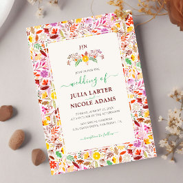 水鮮やか色サマーチューリップ結婚花 招待状