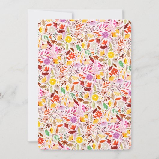 水鮮やか色サマーチューリップ結婚花 招待状 (裏面)