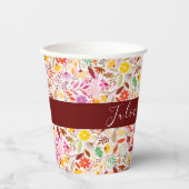 水鮮やか色サマーチューリップ結婚花 紙コップ (正面)