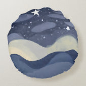 水鮮やか色スター輝く円枕 ラウンドクッション (裏面)