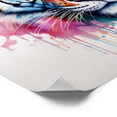 水鮮やか色タイガーヘッドプリント ポスター (角)