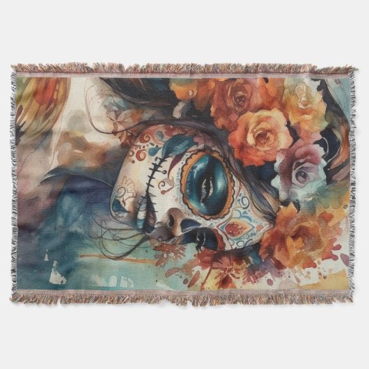 水鮮やか色ディアデロスマートスカトリナ スローブランケット (正面)