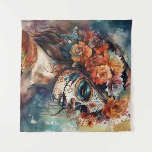 水鮮やか色ディアデロスマートスカトリナ タペストリー (正面(横))