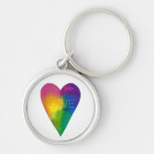 水鮮やか色ハート「愛」 キーホルダー (正面)