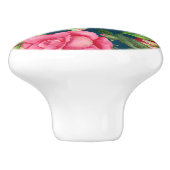 水鮮やか色ピンクフローラリースイラストレーション セラミックノブ (側面)