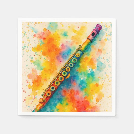 水鮮やか色フルート スタンダードカクテルナプキン (正面)