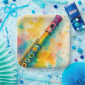 水鮮やか色フルート ペーパープレート (パーティー)