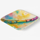 水鮮やか色フルート ペーパープレート (傾斜あり)