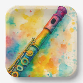 水鮮やか色フルート ペーパープレート