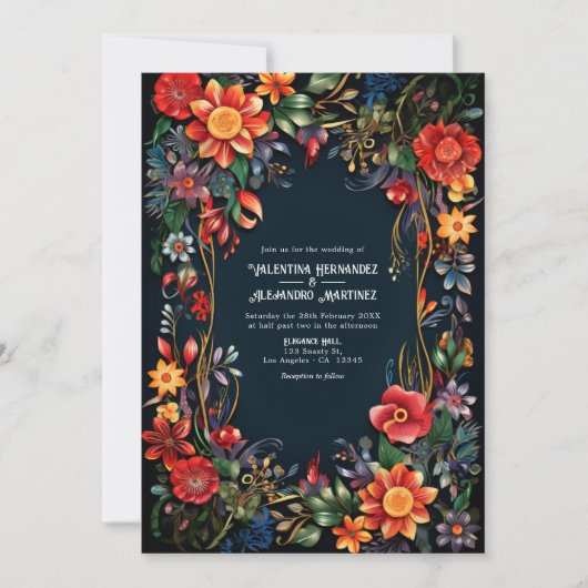 水鮮やか色フローラフェスタ結婚ズ 招待状 (正面)