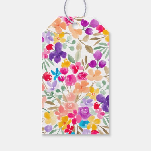 水鮮やか色フローラ結婚式の引き出物 ギフトタグ (正面)