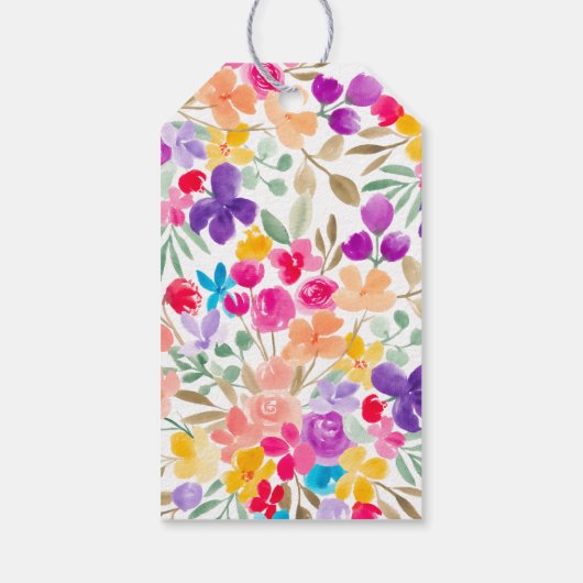 水鮮やか色フローラ結婚式の引き出物 ギフトタグ (裏面)