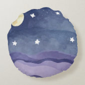水鮮やか色ムーンスター丸輝く枕 ラウンドクッション (裏面)